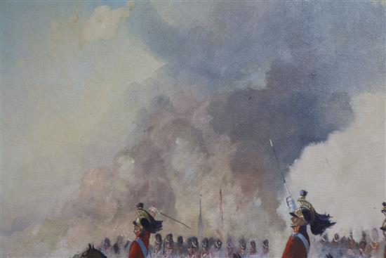 J. Atkins Scene from the Battle of Waterloo 59 x 120cm